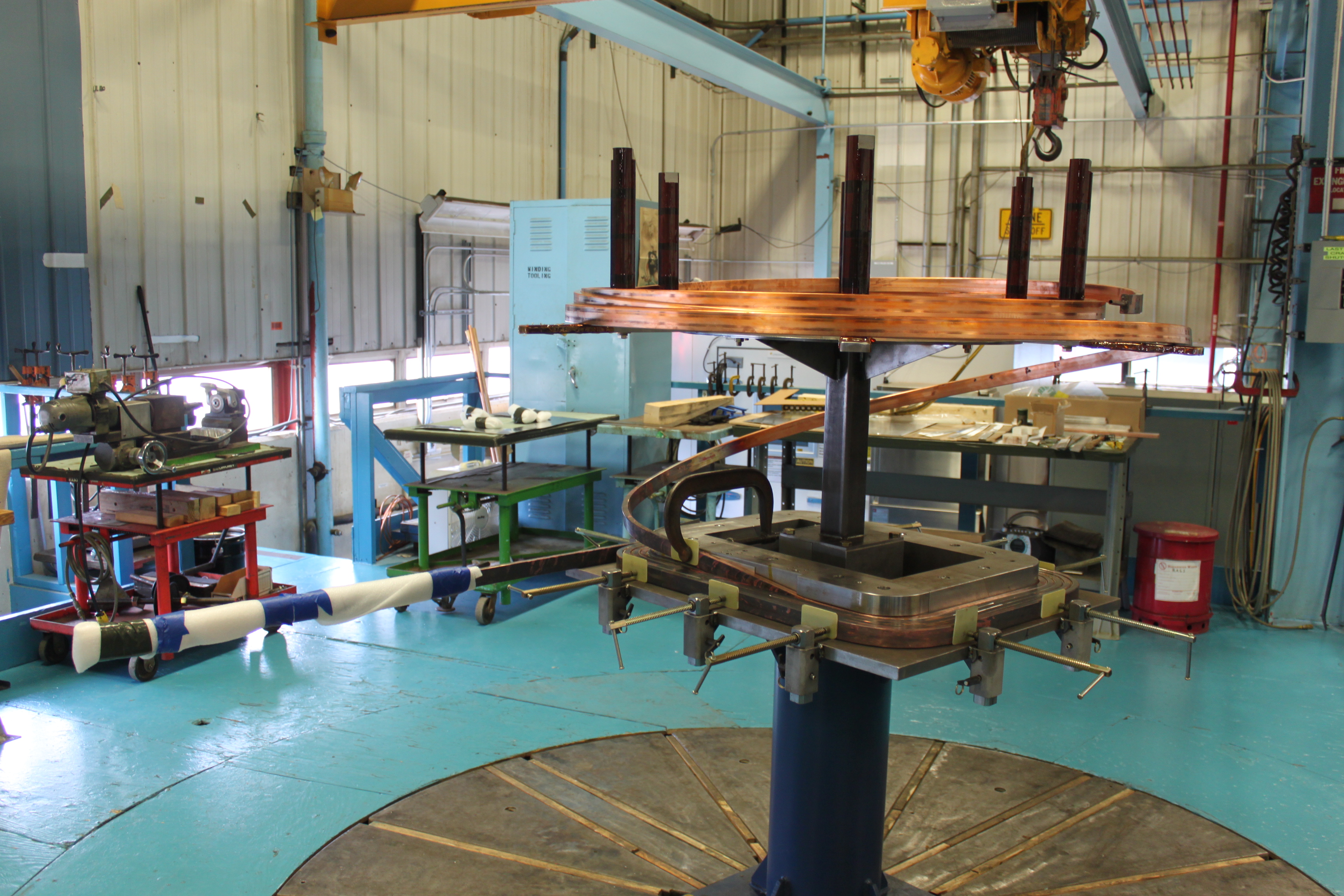 Chicane magnet coil being wound at Fermilab. Credit: Fermilab